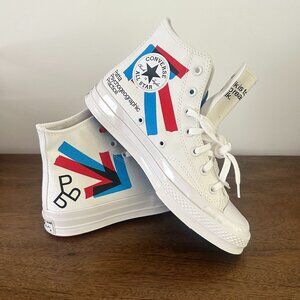 Patta x Converse Size 6 Mens / 8 WomensWhite w Red & Blue NEW IN BOX